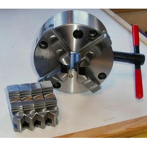 4 Jaw 100Mm Self Centering Chuck With Reversible Jaws & Backplate-Amz422