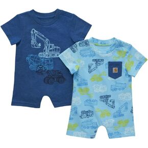 Carhartt Kid's CG8909 مجموعة Romper قصيرة الأكمام - الأولاد - 9 أشهر - Gulf Blue