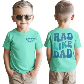 KEKEMI Father's Day Shirts for Toddler Baby Boys Rad Like Dad T Shirt Funny Fathers Day Holiday Tees Short Sleeve Summer Tops