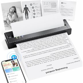 Portable Printer Wireless for Travel, 2025 Upgraded Inkless Thermal Printers Support 8.5" X 11" US Letter & A4 Size, Mobile Printer Compatible with iPhone Android Laptop for Home Car Office School