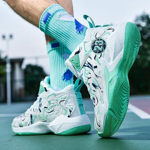 Men's Basketball Shoes No-Slip Breathable Outdoor Shoes Women's Fashion Graffiti Training Shoes in Kuwait