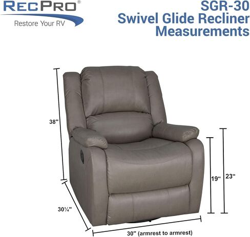 RecPro Charles Collection | 30" Swivel Glider RV Recliner | RV Living Room (Slideout) Chair | RV Furniture | Glider Chair (Mahogany, 2-Pack) in Saudi Arabia