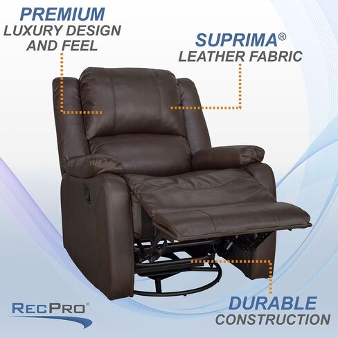مجموعة Recpro Charles | 30 "Swivel Glider RV Recliner | RV Living Room (Slideout) Chair | RV Furniture | Glider Chair (Mahogany ، 2 pack) in Kuwait