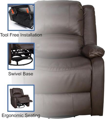 مجموعة Recpro Charles | 30 "Swivel Glider RV Recliner | RV Living Room (Slideout) Chair | RV Furniture | Glider Chair (Mahogany ، 2 pack) in Kuwait