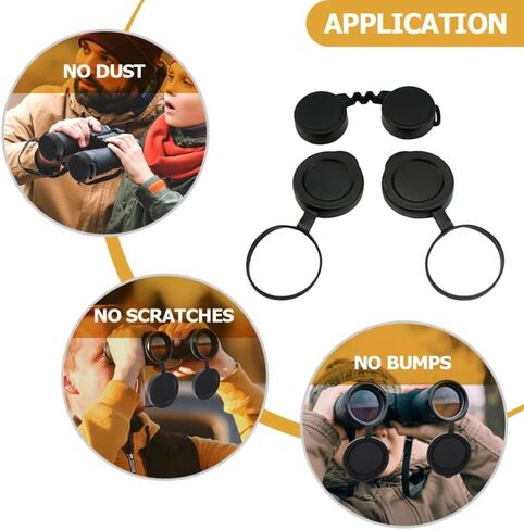DOITOOL Optics Binocular Caps 10x42, Objective Lens Caps Rubber Waterproof Binoculars Protective Covers Accessories in Kuwait