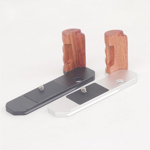 FM2 Wooden Hand Grip for Nikon FM2 Camera, L-Shape Handgrip Baseplate Mount for Nikon FM2, Quick Release Aluminum Alloy Plate for Arca, Lightweight Wooden Side Handle (Silvery) in Saudi Arabia