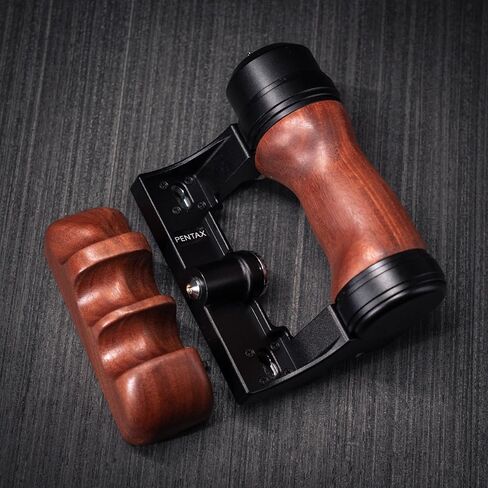 Wood Wooden Left + Right Camera Hand Grip Kit for Pentax 67 6X7 6 * 7 Handle Holder Metal Bracket (Walnut) in Saudi Arabia