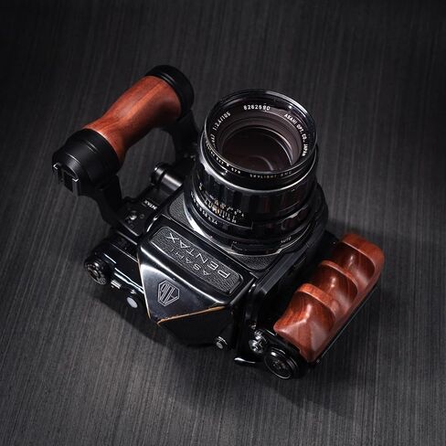 Wood Wooden Left + Right Camera Hand Grip Kit for Pentax 67 6X7 6 * 7 Handle Holder Metal Bracket (Walnut) in Saudi Arabia