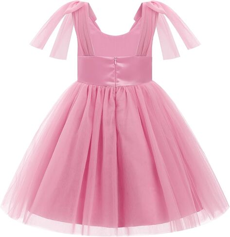 Idopip Toddler Baby Girls Shiny Butterfly Tutu Dress Princess Birthday Party Pageant Flower Girl Wedding V-Backless Dresses in Kuwait