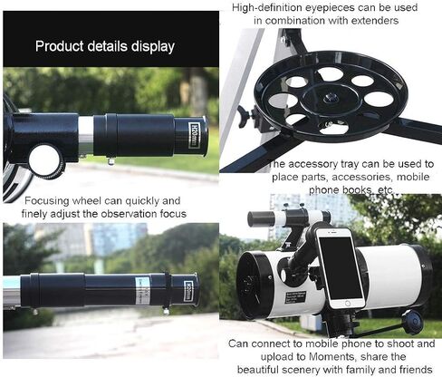 Telescope, Telescopes for Adults Astronomy,Astronomical Reflector Telescope Comes with Tripod with 20mm/12.5mm Eyepiece & Sun Filt in Kuwait
