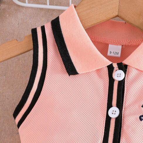 Eshowee Baby Girls Summer Dress Dress Toddler Flysiveless Shulfle Polo Collar Button Button Downy Sporty Dresses Sundress 3M-3T in Kuwait