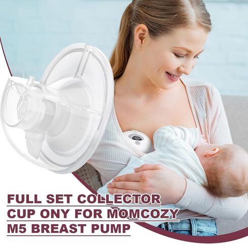 Two Complete Sets Compatible with Momcozy M5 Breast Pump Replacement Parts, 24mm Collection Cup and 15/17/19/21mm 8pcs Flange Size Kit for M5 only, not Other Models in Saudi Arabia