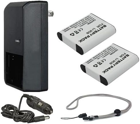 High Capacity Batteries (2 Units) + AC/DC Travel Charger Compatible with Olympus Stylus-9000 in Saudi Arabia