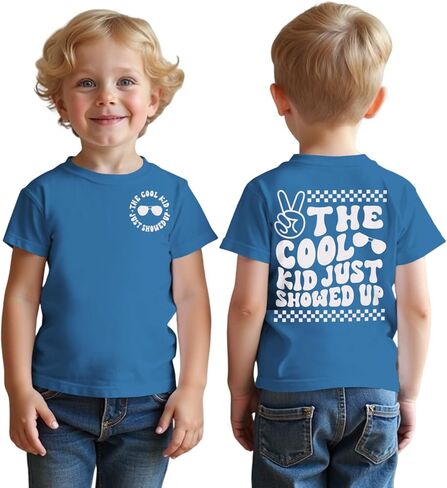 Toddler Baby Boy Birthday Shirt The Cool Kid Just Showed Up T-Shirt Short Sleeve Kid Summer Funny Graphic Tee in Kuwait
