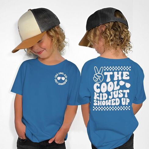 Toddler Baby Boy Birthday Shirt The Cool Kid Just Showed Up T-Shirt Short Sleeve Kid Summer Funny Graphic Tee in Kuwait