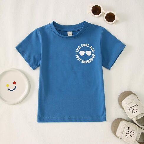 Toddler Baby Boy Birthday Shirt The Cool Kid Just Showed Up T-Shirt Short Sleeve Kid Summer Funny Graphic Tee in Kuwait