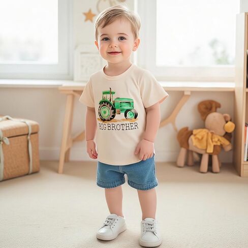 Big Brother Shirt for Toddler Baby Boy Promoted to Big Brother Announcement T-Shirt Kids Summer Short Sleeve Tee in Saudi Arabia