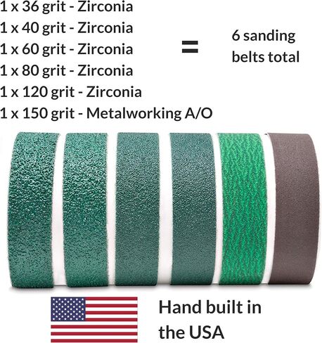 كاشفات الملصقات الحمراء 1 × 42 بوصة 80 حصباء معدن طحن Zirconia Sanding أحزمة ، 12 حزمة in Kuwait