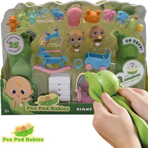 Pea Pod Babies Twenty Two Piece Little Traveler Playset - Collectible Mystery Surprise Toy with Mini Baby, Clothing, & Accessories - All in A Soft Pea Pod - Small Doll, Ages 3+ in Saudi Arabia