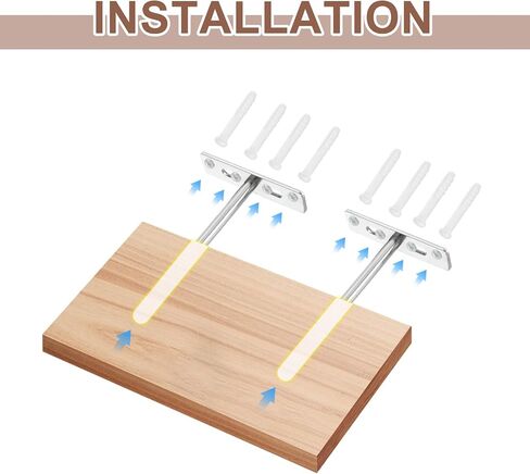 uxcell 6Set Floating Shelf Brackets, 8" 4 Holes Iron Concealed Hidden Shelf Supports for Floating Wood Shelves, Black in Saudi Arabia
