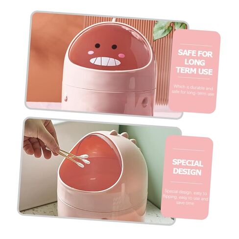 Creative Dinosaur -Type Trash Can Mini Tabletop Waste Container Lid for Office and Home Use for Organizing Food Waste and More Cute Design in Kuwait