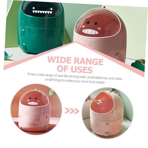 Creative Dinosaur -Type Trash Can Mini Tabletop Waste Container Lid for Office and Home Use for Organizing Food Waste and More Cute Design in Kuwait
