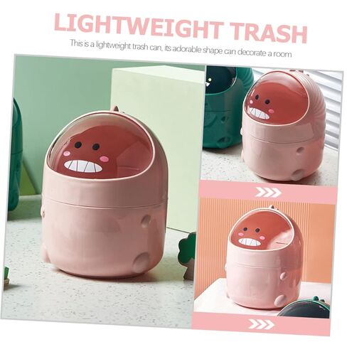 Creative Dinosaur -Type Trash Can Mini Tabletop Waste Container Lid for Office and Home Use for Organizing Food Waste and More Cute Design in Kuwait