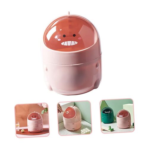 Creative Dinosaur -Type Trash Can Mini Tabletop Waste Container Lid for Office and Home Use for Organizing Food Waste and More Cute Design in Kuwait
