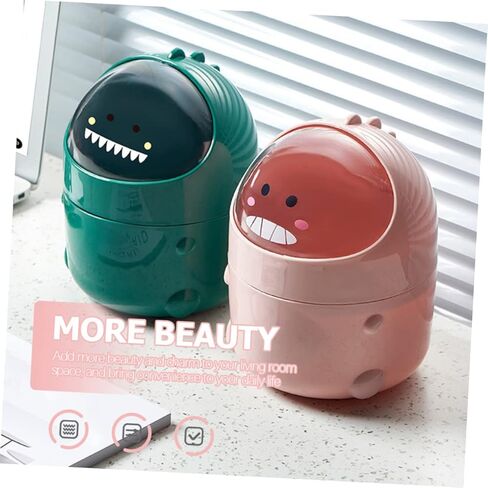 Creative Dinosaur -Type Trash Can Mini Tabletop Waste Container Lid for Office and Home Use for Organizing Food Waste and More Cute Design in Kuwait