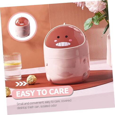 Creative Dinosaur -Type Trash Can Mini Tabletop Waste Container Lid for Office and Home Use for Organizing Food Waste and More Cute Design in Kuwait