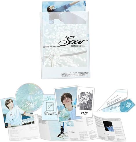 Doyoung - الألبوم الثاني Soar Be Be My Light Ver. كتاب الصور R + ورقة غنائية مطوية + بطاقة بريد + طباعة ذاكرة + طائرة ورقية + 2 من البطاقات الضوئية الإضافية in Saudi Arabia