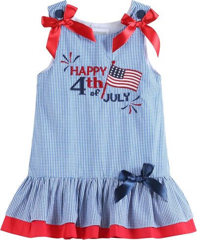 Baby and Girls USA Happy 4th of July Smocked Bishop Dress in Saudi Arabia