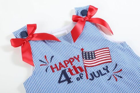 Baby and Girls USA Happy 4th of July Smocked Bishop Dress in Saudi Arabia