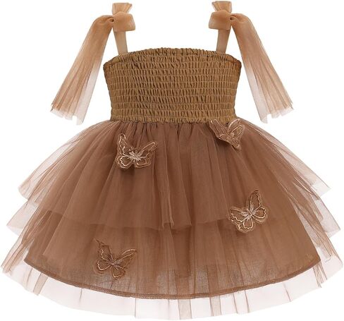 Obeeii Toddler Girls Summer Tulle Tutu Dress Bee/Strawberry/Butterfly Birthday Party Smocked Tier Tier Tier in Saudi Arabia