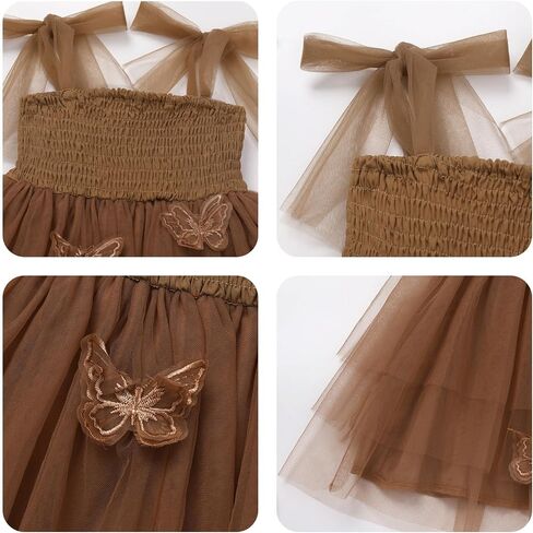 Obeeii Toddler Girls Summer Tulle Tutu Dress Bee/Strawberry/Butterfly Birthday Party Smocked Tier Tier Tier in Saudi Arabia