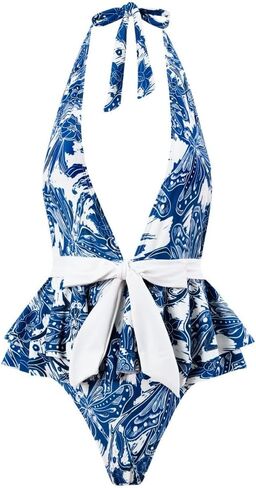Catalpalev Women's Swimsuit Floral Print High-Waisted Slimming Bikini Set Beach Swimwear Bathing Suit in Saudi Arabia