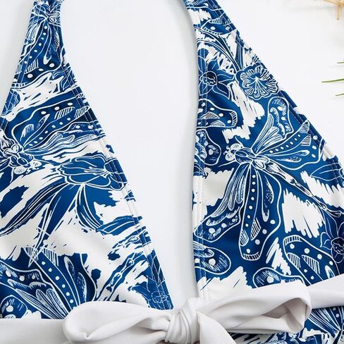 Catalpalev Women's Swimsuit Floral Print High-Waisted Slimming Bikini Set Beach Swimwear Bathing Suit in Saudi Arabia