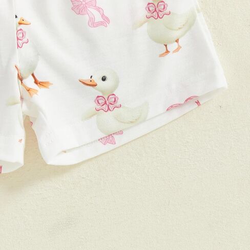 2PCS Toddler Baby Girl Summer Outfit Goose Short Sleeve T-Shirt Shorts Set Infant Girl Clothes in Saudi Arabia
