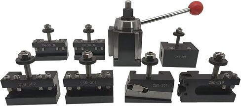 8pcs cxa wedge type Quick Change Tool Post مع حاملي الأدوات لمخرطة الأرجوحة DIA 13-18 "، 250-333. in Kuwait