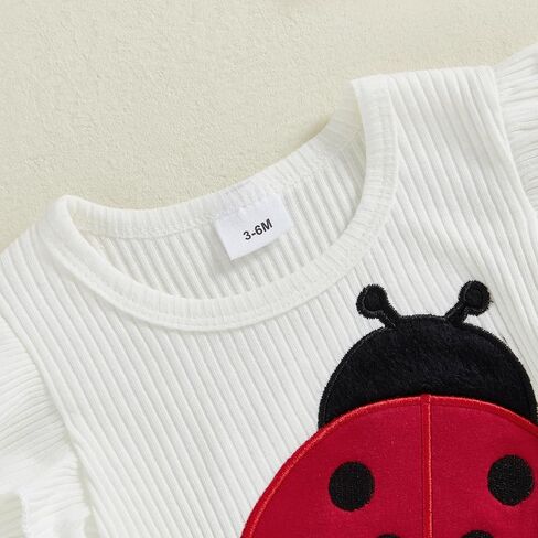Tempura 3 6 9 12 18m Baby Girl Bee Ladybug Metion Reck Romper Top Sorts Top Beadband 3pcs set in Kuwait
