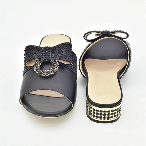 Womens Designers Nigerian Shoes and Matching Bags Set Luxury Rhinestone Italian Shoe and Bag Set for Party and Wedding in Kuwait