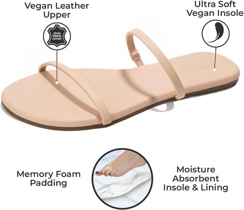 Project Cloud Summer Sandals for Women 2026 - Memory Foam Insole and Vegan Leather Beach Flip Flops for Women - Non Slip and Lightweight Double Strap Womens Sandals (Transition) in Kuwait