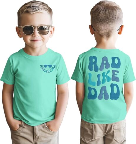 KEKEMI Father's Day Shirts for Toddler Baby Boys Rad Like Dad T Shirt Funny Fathers Day Holiday Tees Short Sleeve Summer Tops in Kuwait