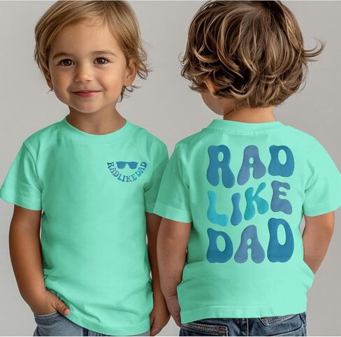 KEKEMI Father's Day Shirts for Toddler Baby Boys Rad Like Dad T Shirt Funny Fathers Day Holiday Tees Short Sleeve Summer Tops in Kuwait
