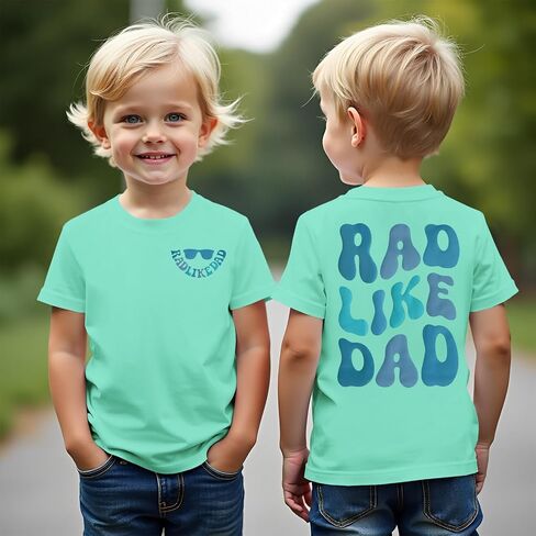 KEKEMI Father's Day Shirts for Toddler Baby Boys Rad Like Dad T Shirt Funny Fathers Day Holiday Tees Short Sleeve Summer Tops in Kuwait