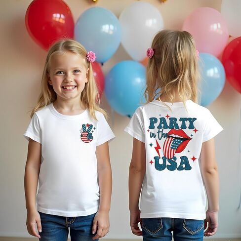CM C&M WODRO Party in The USA Shirt Toddler Baby Boy Girl 4th of July Patriotic T-Shirt USA Funny Flag Short Sleeve Tee Tops in Saudi Arabia
