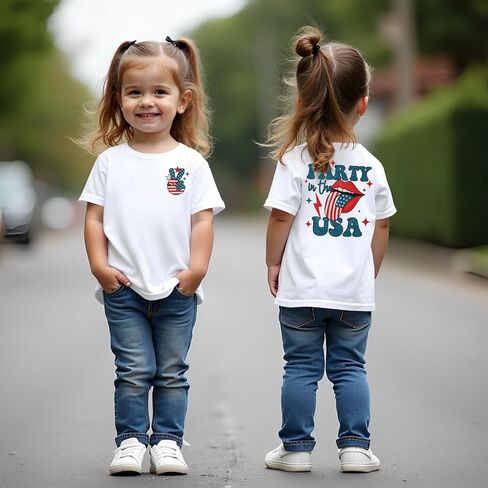 CM C&M WODRO Party in The USA Shirt Toddler Baby Boy Girl 4th of July Patriotic T-Shirt USA Funny Flag Short Sleeve Tee Tops in Saudi Arabia