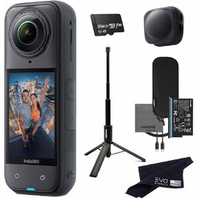 Insta360 X5 Tripod Selfie Stick Bundle -8K Waterproof 360 Action Camera with 1/2" Sensors, 8K 360 HDR Video,Perfect for Matterport 360 House Tour|Bundle Includes Tripod Selfie Stick, Lens Cap(512GB)