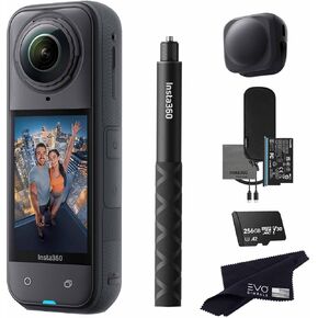 Insta360 X5 Basic Bundle-8K Waterproof 360 Action Camera with 1/1.28" 48MP Sensors, 8K 360 HDR Video, 72MP 360 Photo, 4K Single-Lens |Bundle Includes Selfie Stick, Lens Cap (1TB)