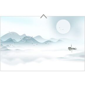 Window Clings Window Privacy Film Glass Sticker Chinese Landscape Window Frosted Bathroom Glass Static Sticker Office Push Door Film Privacy Window Film(C,90 * 180 cm)